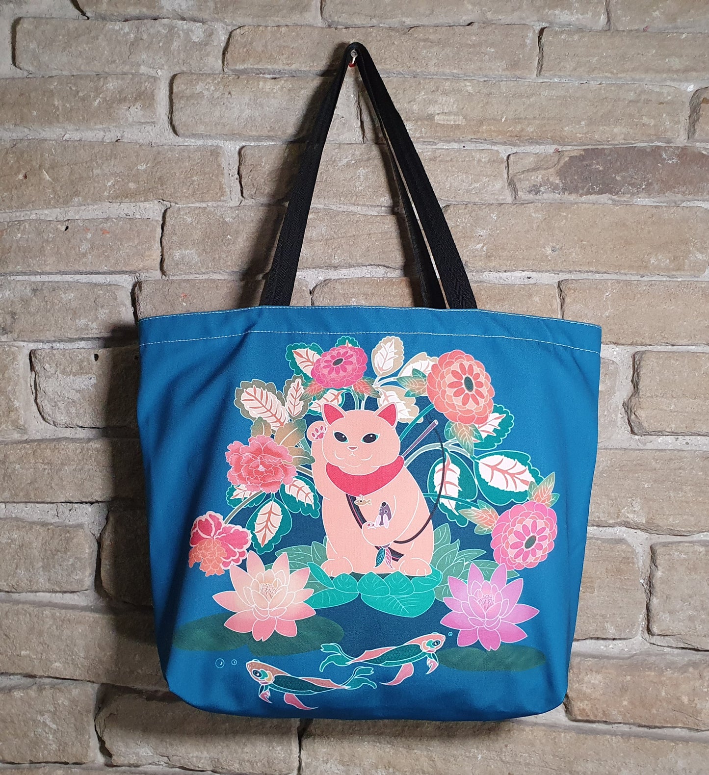 Minoux Maneki Neko Canvas Tote