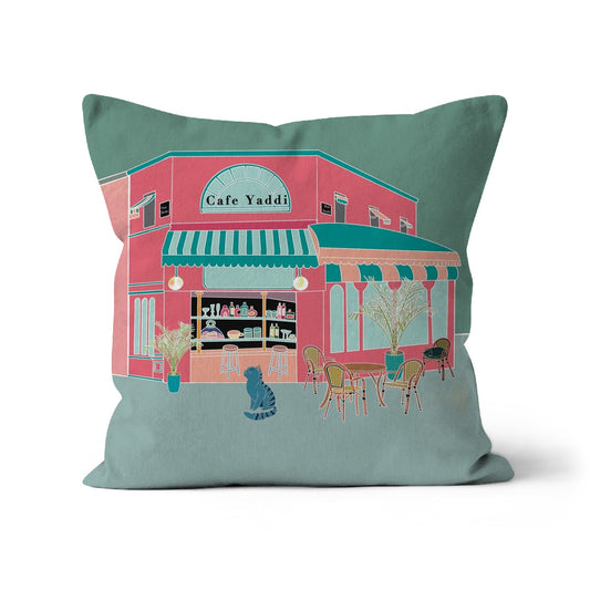 Cafe Yaddi Cushion (US ๐บ๐ธ) | Tabby Cat