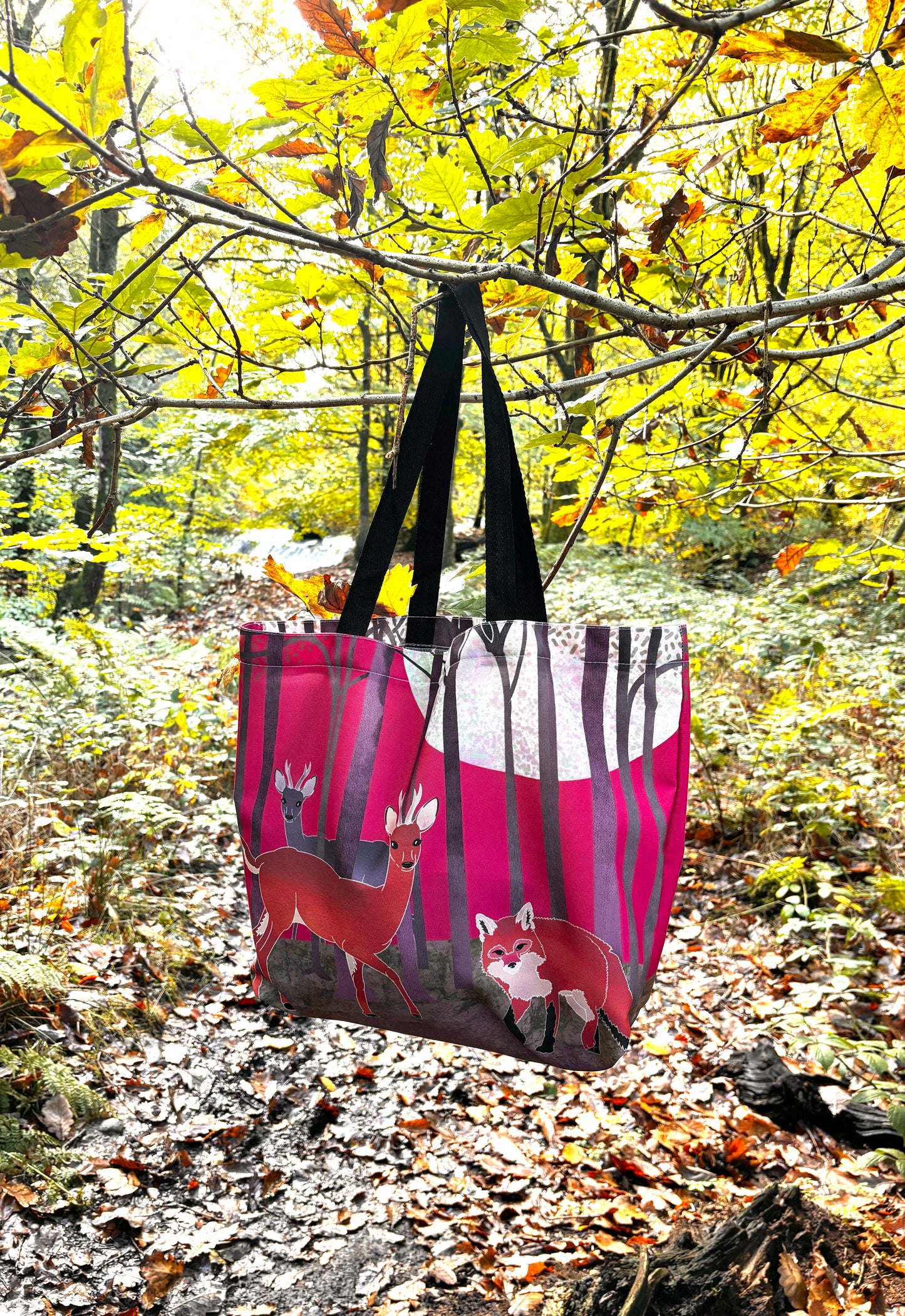 Luna-Light Wood Canvas Tote Bag | Pink