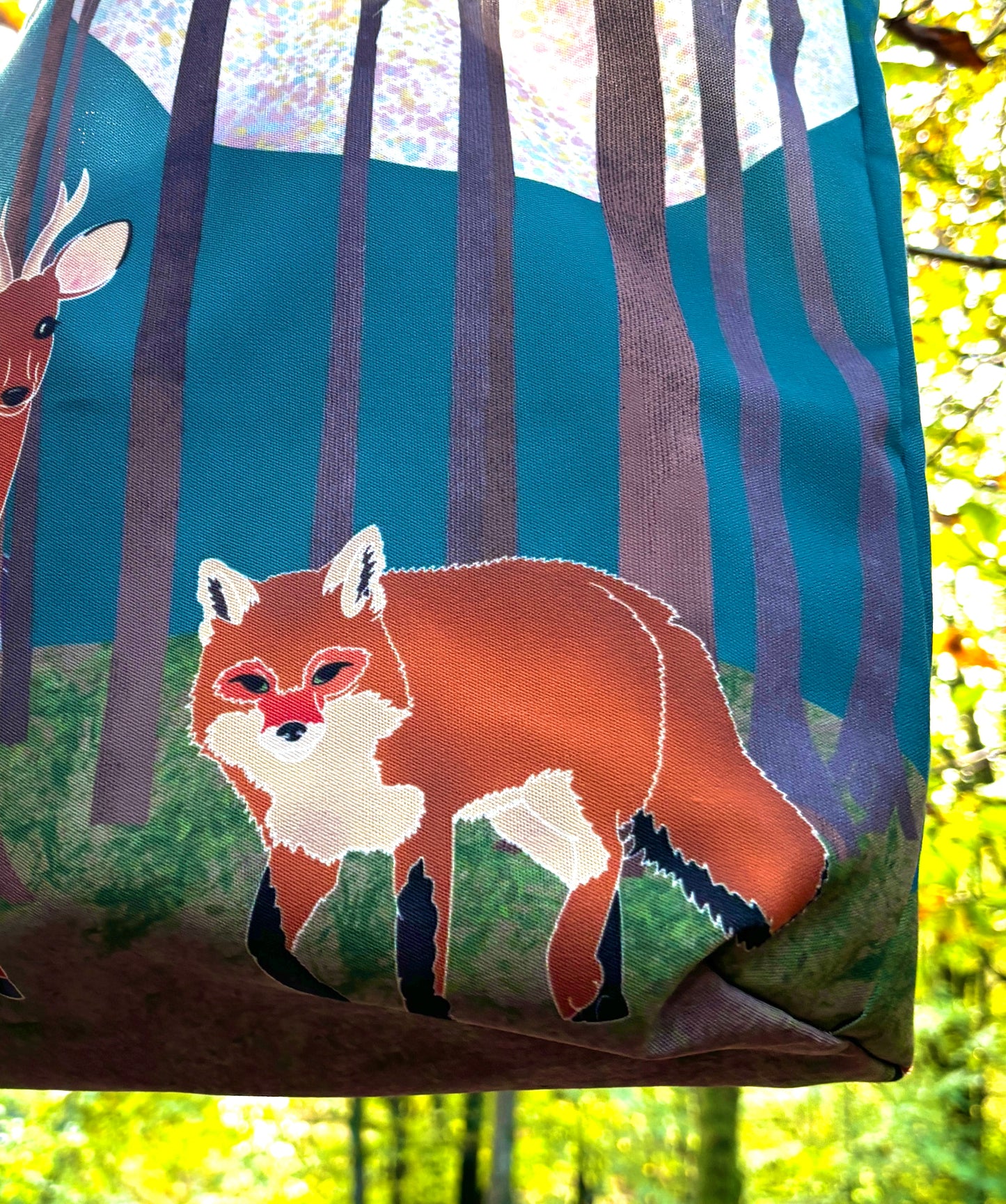 Luna-Light Wood Canvas Tote Bag | Blue