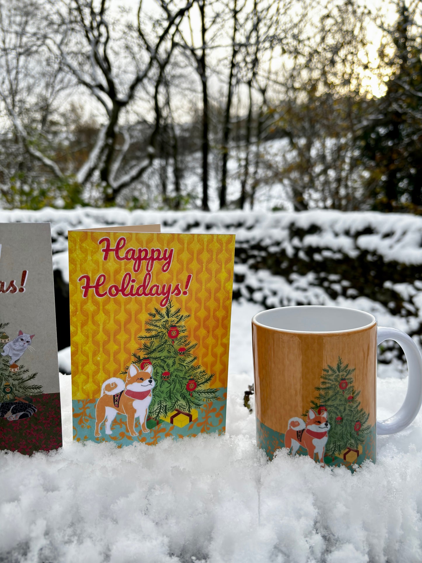 Handwritten, direct to recipient Christmas Card | Shiba Inu