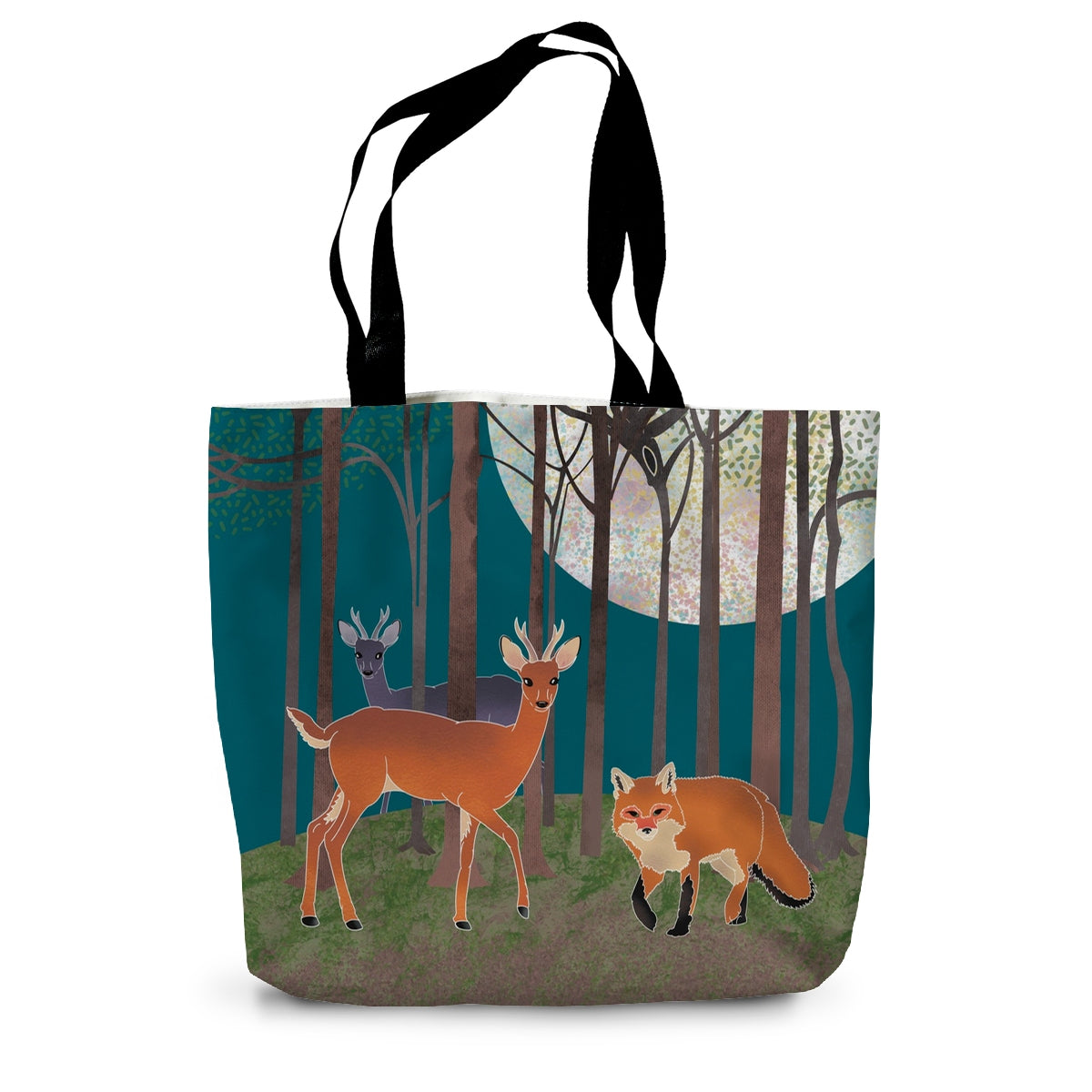 Luna-Light Wood Canvas Tote Bag | Blue