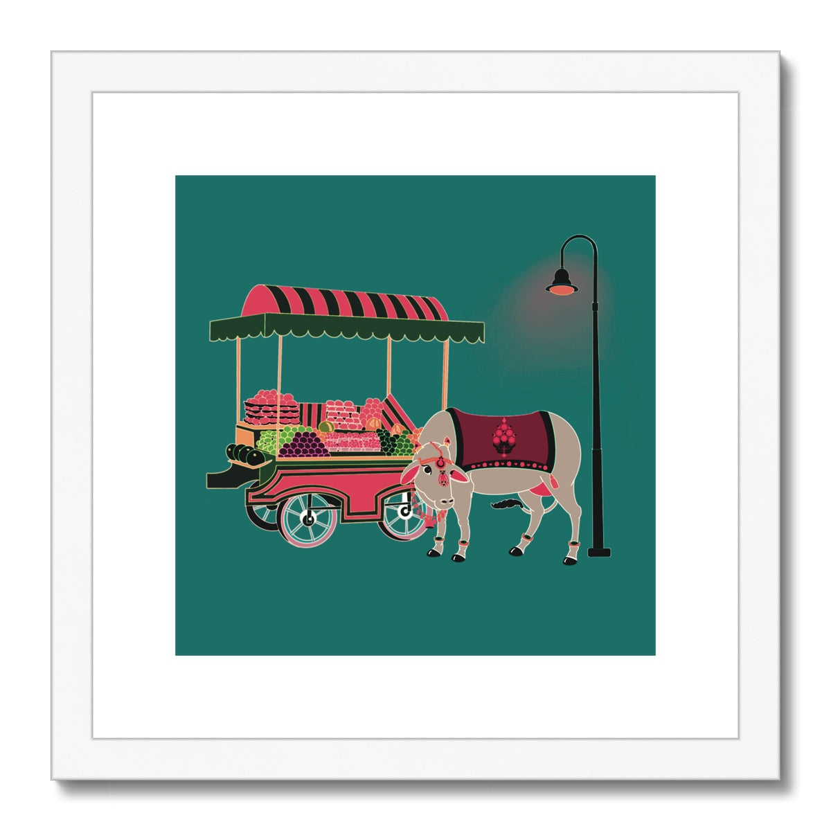 Mandrem Nights Framed & Mounted Print | Teal