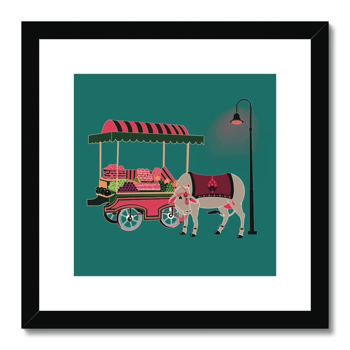 Mandrem Nights Framed & Mounted Print | Teal