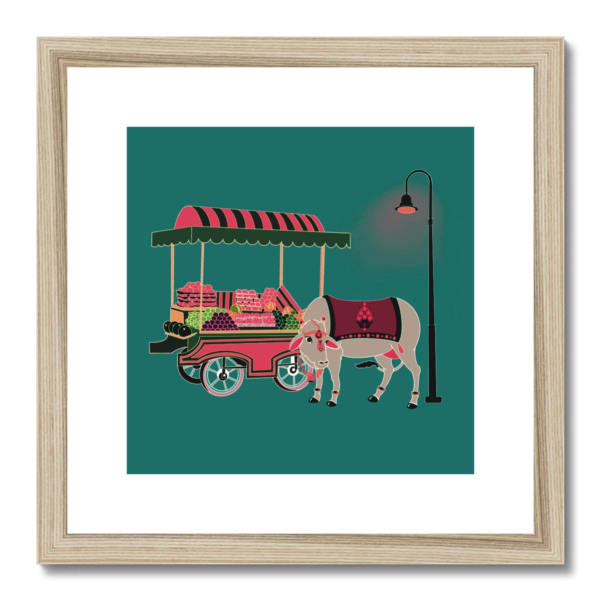 Mandrem Nights Framed & Mounted Print | Teal