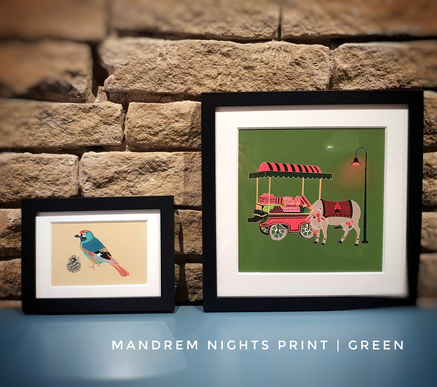 Mandrem Nights Framed & Mounted Print | Dark Mossy Green