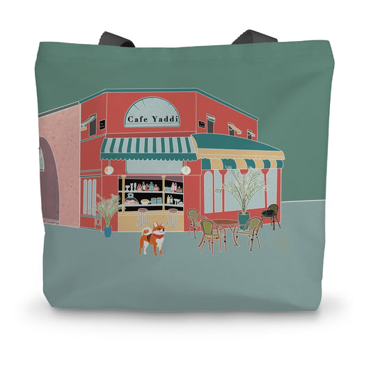 Cafe Yaddi Canvas Tote Bag| Shiba Inu