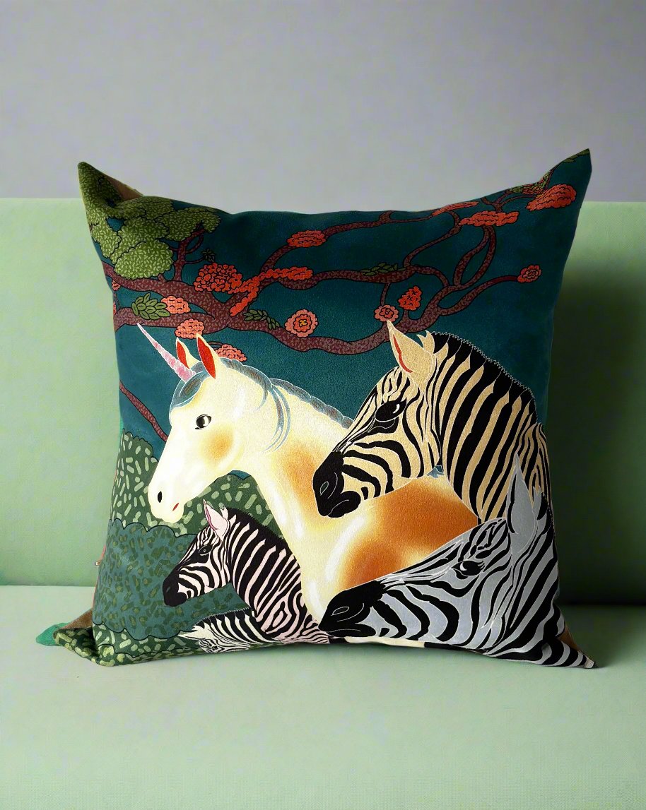 Zebra, Zebras, Unicorn Cushion