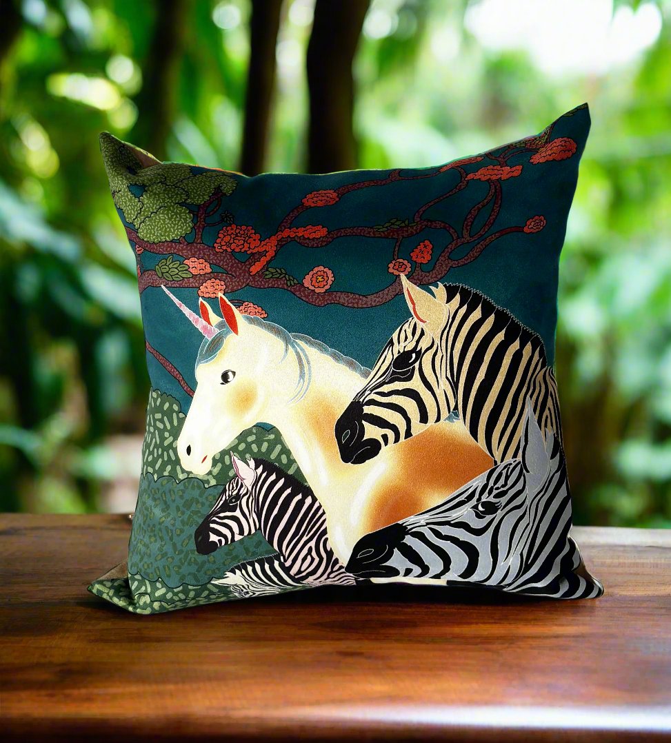 Zebra, Zebras, Unicorn Cushion