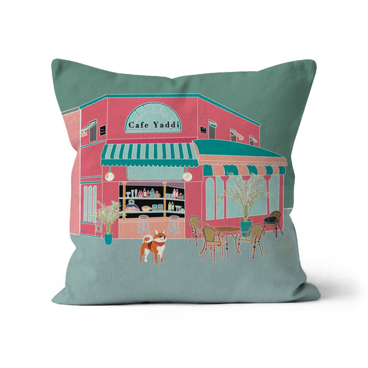 Cafe Yaddi Cushion | Shiba Inu | Pink Cafe