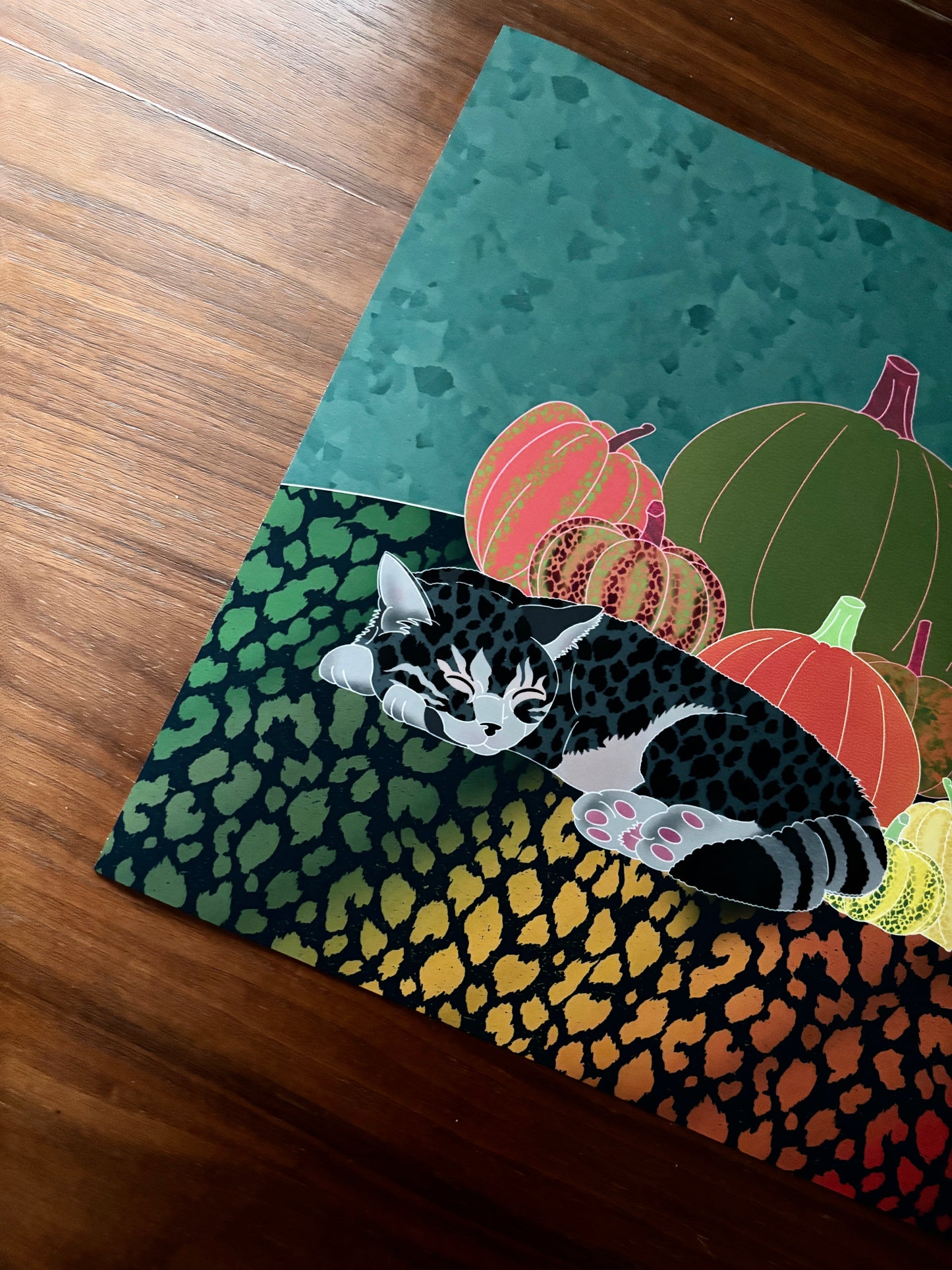 Pumpkin-Cat Fine Art Print with Hanger