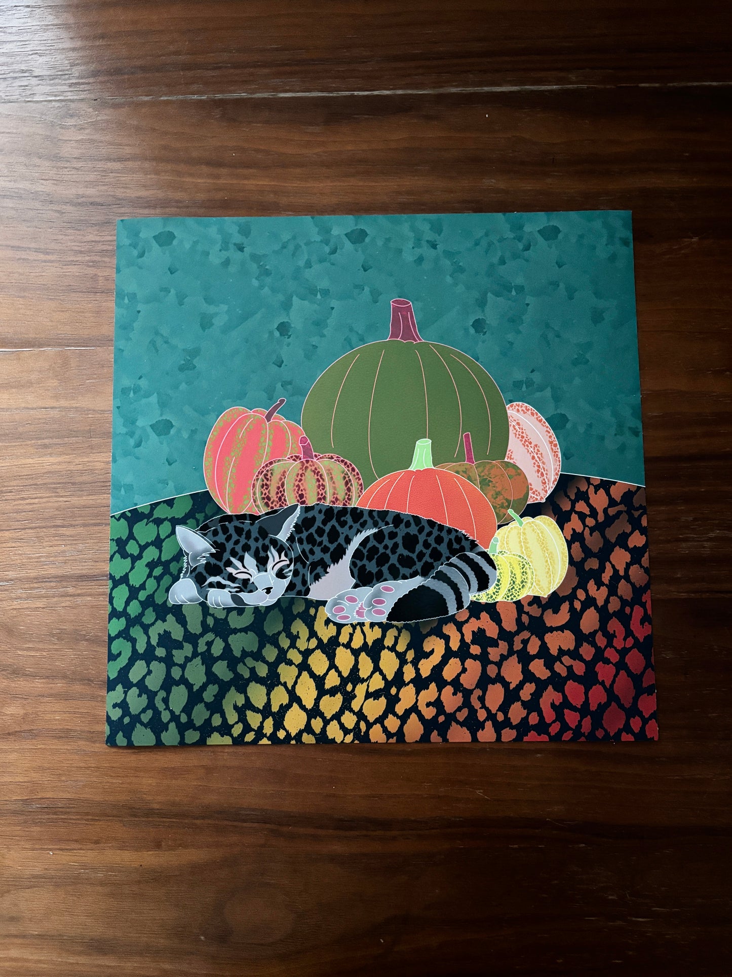 Pumpkin-Cat Fine Art Print with Hanger